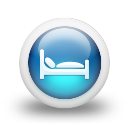 3d blue bed icon